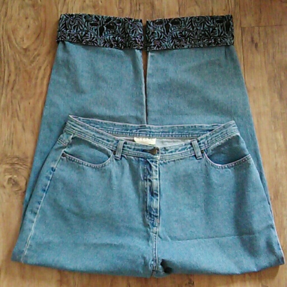 J. Jill Denim - Out of the Blue J Jill Jeans Flocked Cuff Size 16